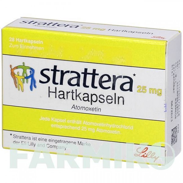 СТРАТТЕРА (STRATTERA) 25 мг капсули 28 шт - Атомоксетин KOHLPHARMA