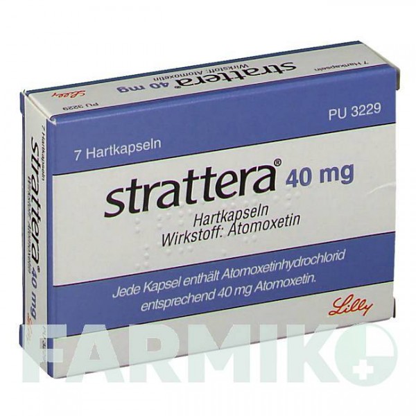 СТРАТТЕРА (STRATTERA) 40 мг капсулы 7 шт - Атомоксетин LILLY