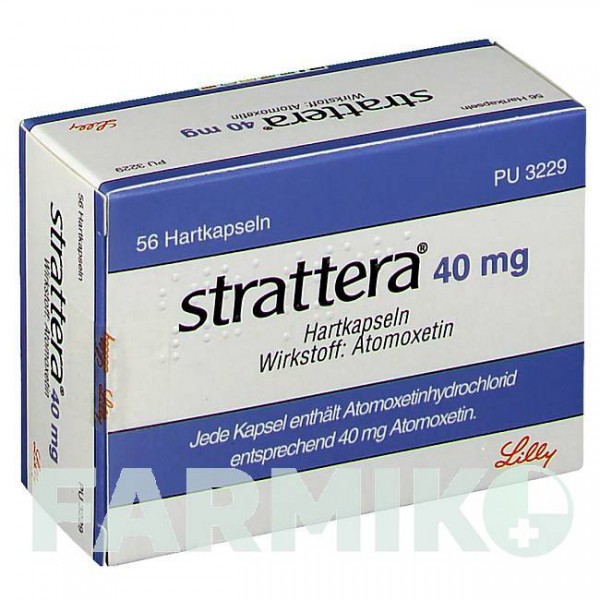 СТРАТТЕРА (STRATTERA) 40 мг капсулы 56 шт - Атомоксетин LILLY
