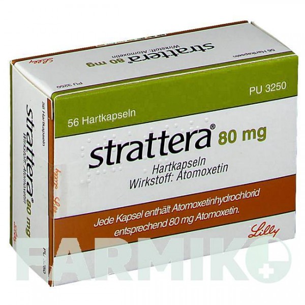 СТРАТТЕРА (STRATTERA) 80 мг капсулы 56 шт - Атомоксетин LILLY