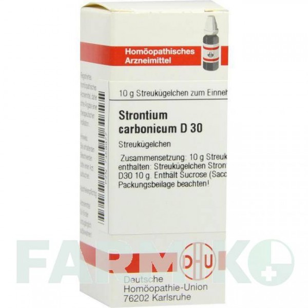 СТРОНЦИУМ КАРБОНИКУМ (STRONTIUM CARBONICUM) D 30 глобули 10 г - Гомеопатия DHU