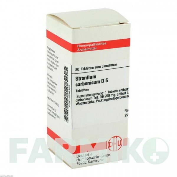 СТРОНЦИУМ КАРБОНИКУМ (STRONTIUM CARBONICUM) D 6 таблетки 80 шт - Гомеопатия DHU