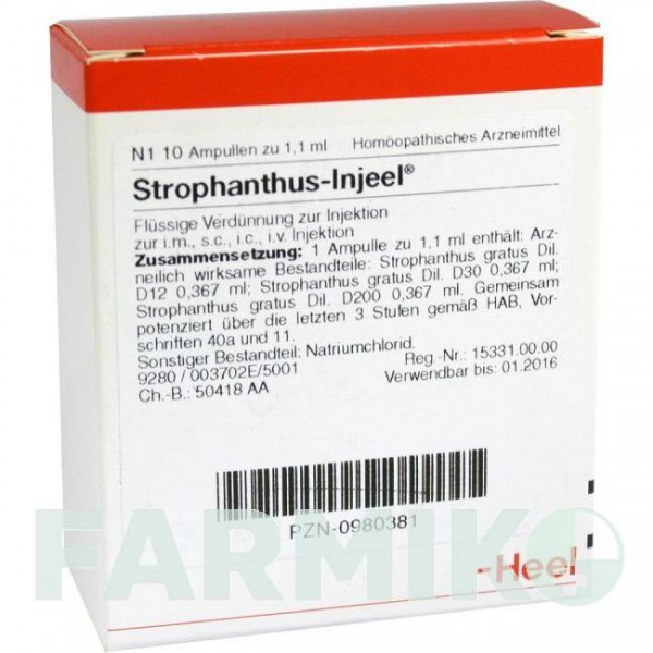 СТРОФАНТУС ІНЬЄЛЬ (STROPHANTHUS INJEEL) ампули 10 шт - Гомеопатія BIOLOGISCHE HEILMITTEL HEEL