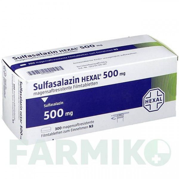 СУЛЬФАСАЛАЗИН (SULFASALAZIN) 500 мг таблетки 100 шт - Сульфасалазин HEXAL