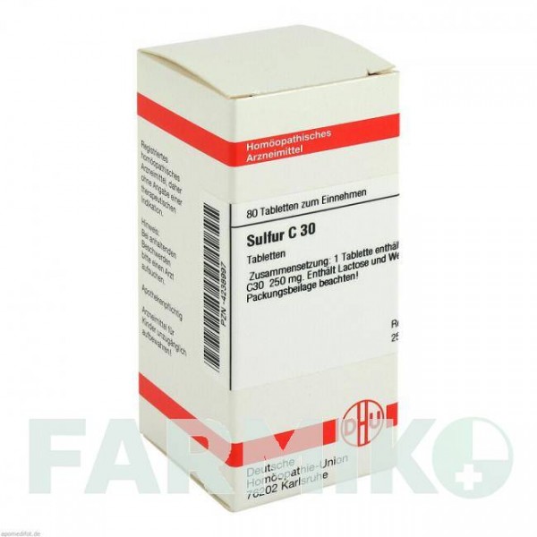СУЛЬФУР (SULFUR) C 30 таблетки 80 шт - Гомеопатия DHU