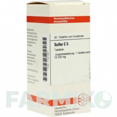 СУЛЬФУР (SULFUR) C 5 таблетки 80 шт - Гомеопатия DHU