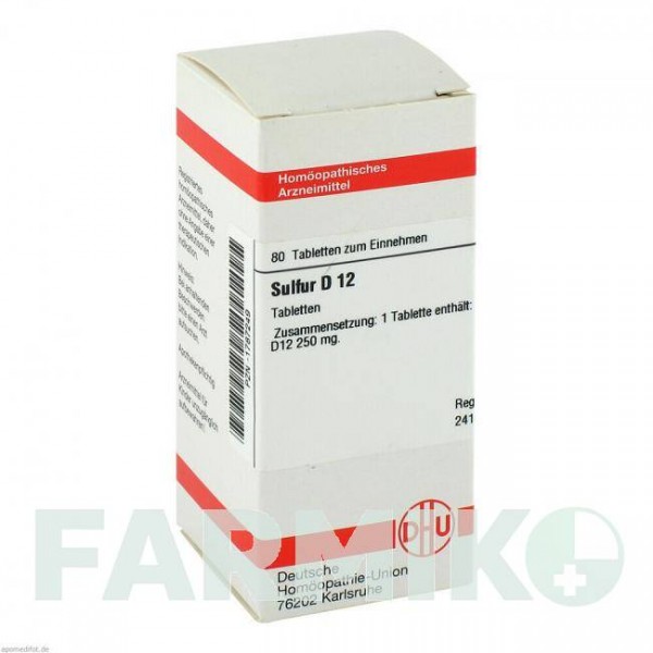 СУЛЬФУР (SULFUR) D 12 таблетки 80 шт - Гомеопатия DHU