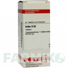СУЛЬФУР (SULFUR) D 20 таблетки 80 шт - Гомеопатия DHU