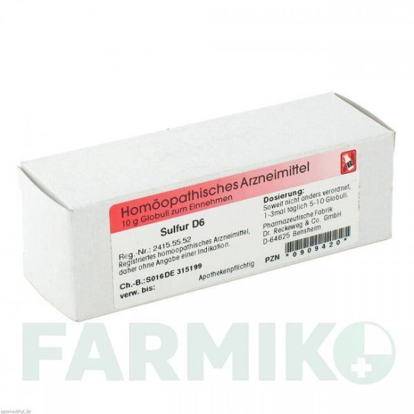 СУЛЬФУР (SULFUR) D 6 глобули 10 г - Гомеопатия DR.RECKEWEG