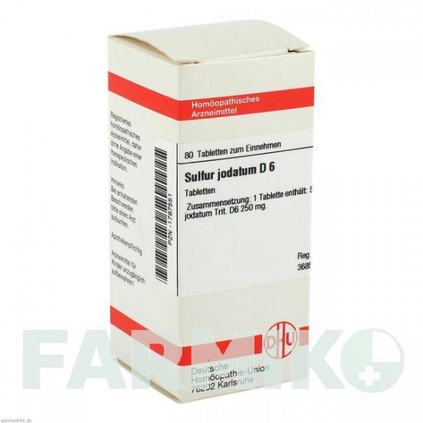 СУЛЬФУР ЙОДАТУМ (SULFUR JODATUM) D 6 таблетки 80 шт - Гомеопатия DHU
