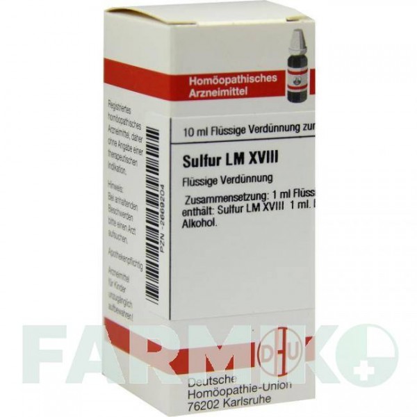 СУЛЬФУР (SULFUR) LM XVIII раствор 10 мл - Гомеопатия DHU