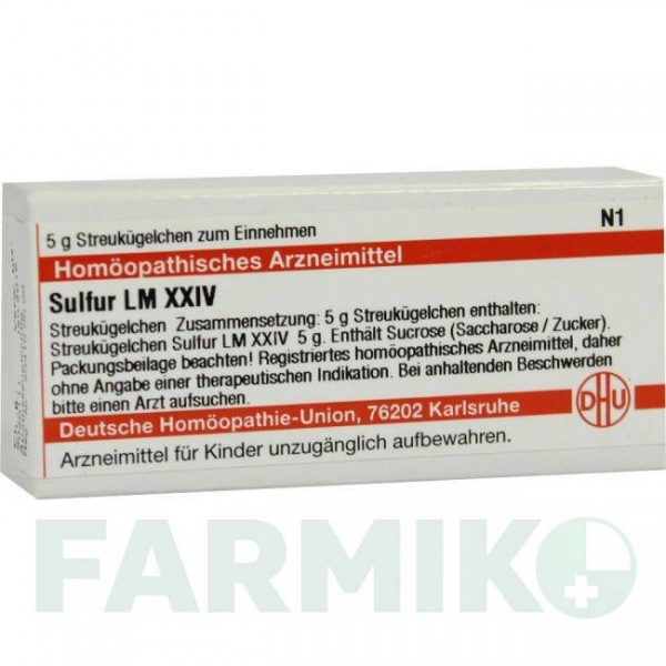 СУЛЬФУР (SULFUR) LM XXIV глобули 5 г - Гомеопатия DHU