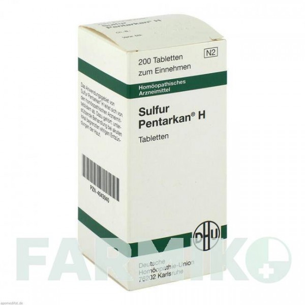 СУЛЬФУР ПЕНТАРКАН (SULFUR PENTARKAN) таблетки 200 шт - Гомеопатия DHU