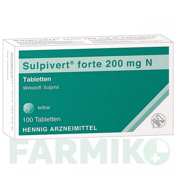 СУЛЬПИВЕРТ (SULPIVERT) 200 мг таблетки 20 шт - Сульпирид HENNIG