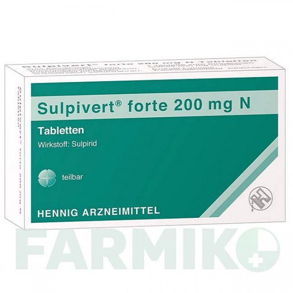 СУЛЬПИВЕРТ (SULPIVERT) 200 мг таблетки 50 шт - Сульпирид HENNIG