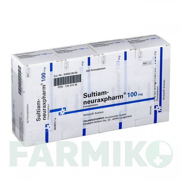 СУЛЬТИАМ (SULTIAM) 100 мг таблетки 200 шт - Сультиам NEURAXPHARM