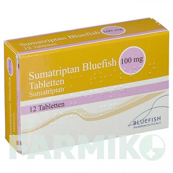 СУМАТРИПТАН (SUMATRIPTAN) 100 мг таблетки 12 шт - Суматриптан BLUEFISH