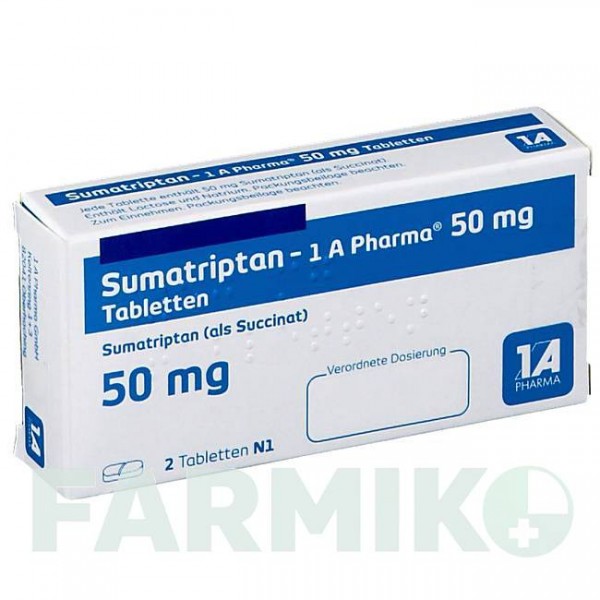 СУМАТРИПТАН (SUMATRIPTAN) 50 мг таблетки 2 шт - Суматриптан 1 A PHARMA