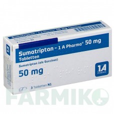 СУМАТРИПТАН (SUMATRIPTAN) 50 мг таблетки 3 шт - Суматриптан 1 A PHARMA
