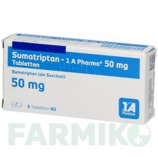 СУМАТРИПТАН (SUMATRIPTAN) 50 мг таблетки 6 шт - Суматриптан 1 A PHARMA