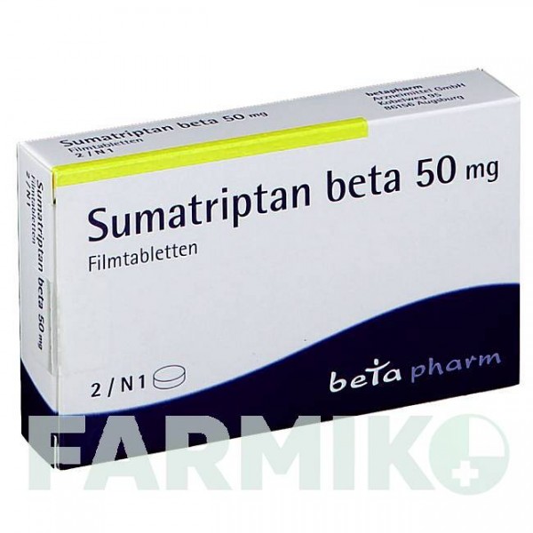 СУМАТРИПТАН (SUMATRIPTAN) 50 мг таблетки 2 шт - Суматриптан BETAPHARM