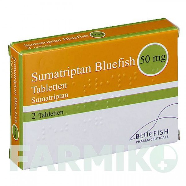 СУМАТРИПТАН (SUMATRIPTAN) 50 мг таблетки 2 шт - Суматриптан BLUEFISH