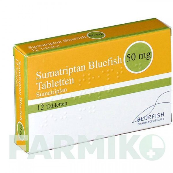 СУМАТРИПТАН (SUMATRIPTAN) 50 мг таблетки 12 шт - Суматриптан BLUEFISH