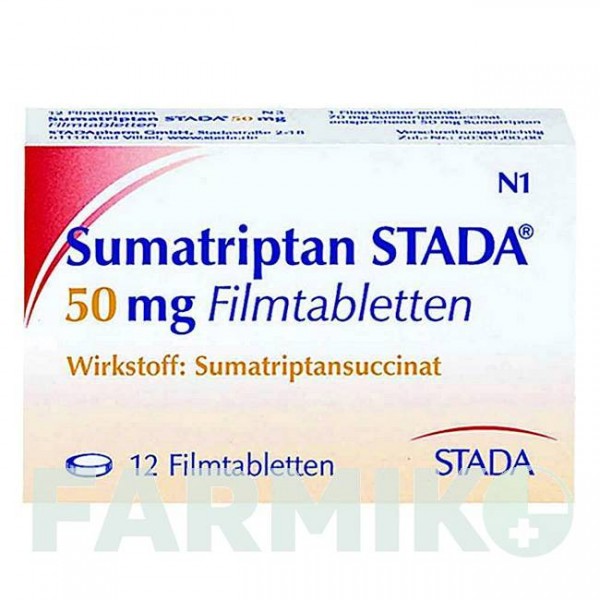 СУМАТРИПТАН (SUMATRIPTAN) 50 мг таблетки 12 шт - Суматриптан STADAPHARM