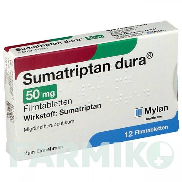 СУМАТРИПТАН (SUMATRIPTAN) 50 мг таблетки 12 шт - Суматриптан VIATRIS