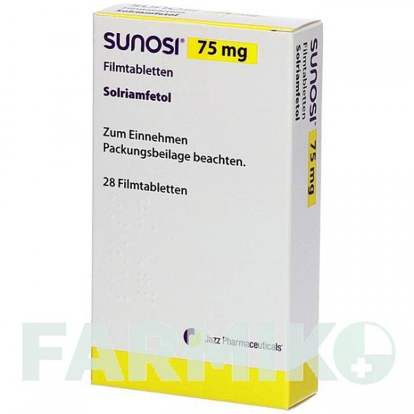 СУНОСИ (SUNOSI) 75 мг таблетки 28 шт - Солриамфетол AXICORP PHARMA