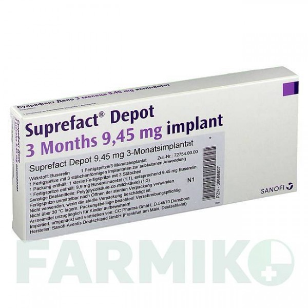 СУПРЕФАКТ (SUPREFACT) 9,45 мг 3 доз имплантат 2 шт - Бусерелин CC PHARMA