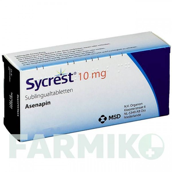 СИКРЕСТ (SYCREST) 10 мг таблетки 20 шт - Азенапін ORGANON