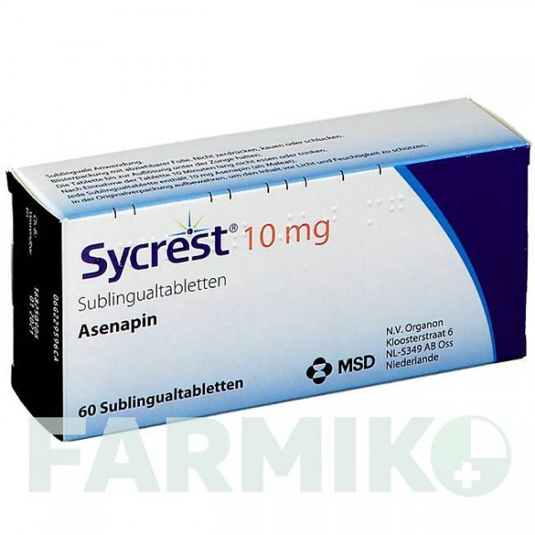 СИКРЕСТ (SYCREST) 10 мг таблетки 60 шт - Азенапін ORGANON