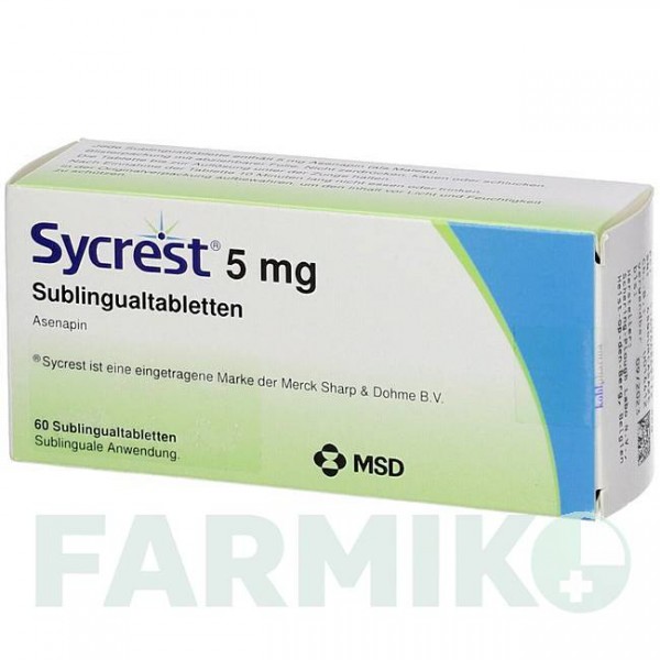 СИКРЕСТ (SYCREST) 5 мг таблетки 60 шт - Азенапин KOHLPHARMA