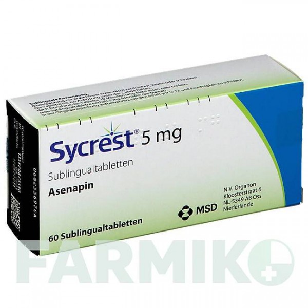 СИКРЕСТ (SYCREST) 5 мг таблетки 60 шт - Азенапин ORGANON