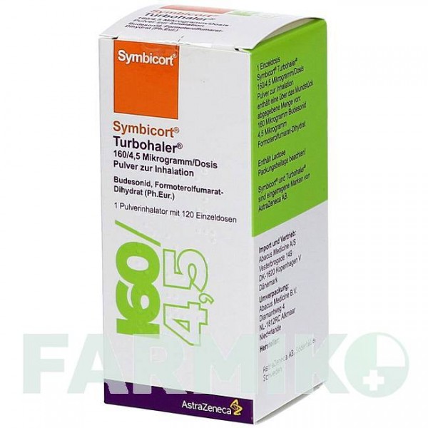 СИМБИКОРТ (SYMBICORT) 160/4,5 мкг/доза 120 доз порошок 1 шт - Формотерол, Будесонид ABACUS MEDICINE