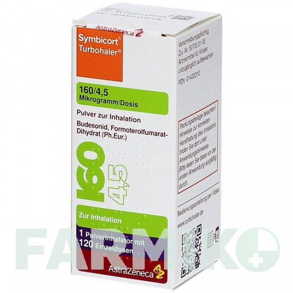 СИМБИКОРТ (SYMBICORT) 160/4,5 мкг/доза 120 доз порошок 1 шт - Формотерол, Будесонид ASTRAZENECA