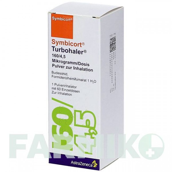 СИМБИКОРТ (SYMBICORT) 160/4,5 мкг/доза 60 доз порошок 1 шт - Формотерол, Будесонид AXICORP PHARMA