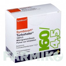 СИМБИКОРТ (SYMBICORT) 160/4,5 мкг/доза 60 доз порошок 3 шт - Формотерол, Будесонид AXICORP PHARMA