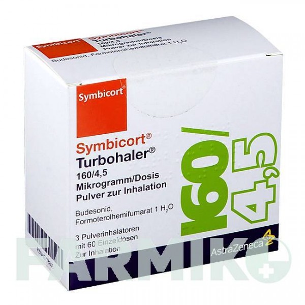 СИМБИКОРТ (SYMBICORT) 160/4,5 мкг/доза 60 доз порошок 3 шт - Формотерол, Будесонид AXICORP PHARMA