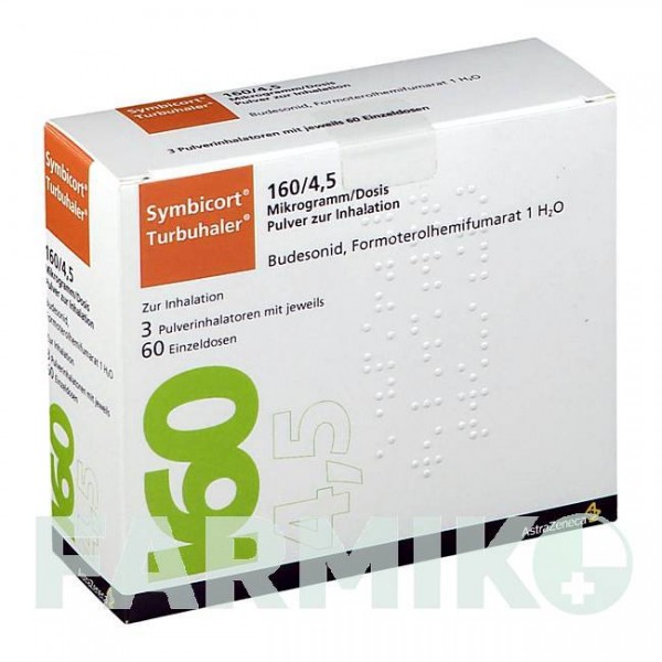 СИМБИКОРТ (SYMBICORT) 160/4,5 мкг/доза 60 доз порошок 3 шт - Формотерол, Будесонид ORIFARM