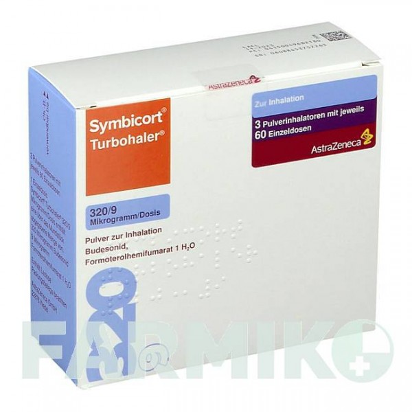 СІМБІКОРТ (SYMBICORT) 320/9 мкг/доза 60 доз порошок 3 шт - Формотерол, Будесонід ASTRAZENECA