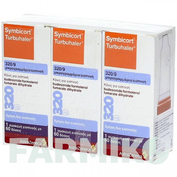 СІМБІКОРТ (SYMBICORT) 320/9 мкг/доза 60 доз порошок 3 шт - Формотерол, Будесонід DOCPHARM