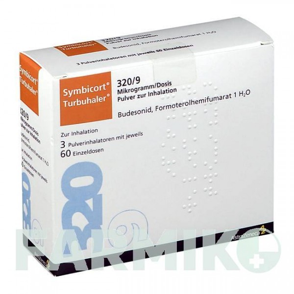 СІМБІКОРТ (SYMBICORT) 320/9 мкг/доза 60 доз порошок 3 шт - Формотерол, Будесонід ORIFARM
