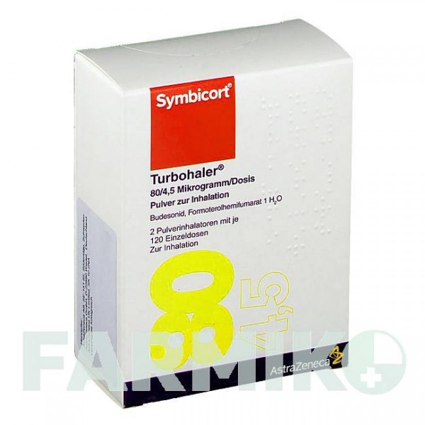 СІМБІКОРТ (SYMBICORT) 80/4,5 мкг/доза 120 доз порошок 2 шт - Формотерол, Будесонід AXICORP PHARMA