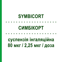СИМБІКОРТ (SYMBICORT) 80 мкг/2,25 мкг/доза суспензія інгаляційна 120 доз - Формотерол, Будесонід ASTRAZENECA