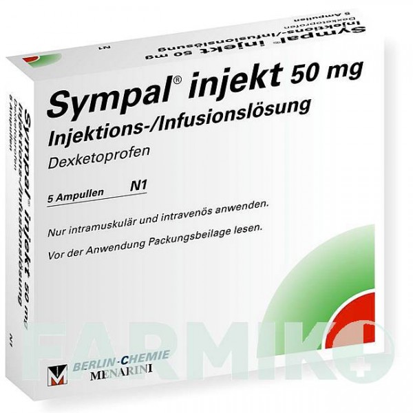 СИМПАЛ (SYMPAL) 50 мг раствор 5x2 мл - Декскетопрофен BERLIN-CHEMIE