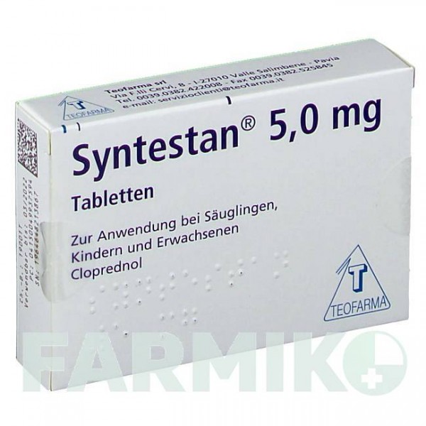 СИНТЕСТАН (SYNTESTAN) 5 мг таблетки 50 шт - Клопреднол TEOFARMA