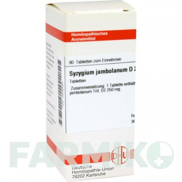 СИЗИГИУМ ДЖАМБОЛАНУМ (SYZYGIUM JAMBOLANUM) D 2 таблетки 80 шт - Гомеопатия DHU