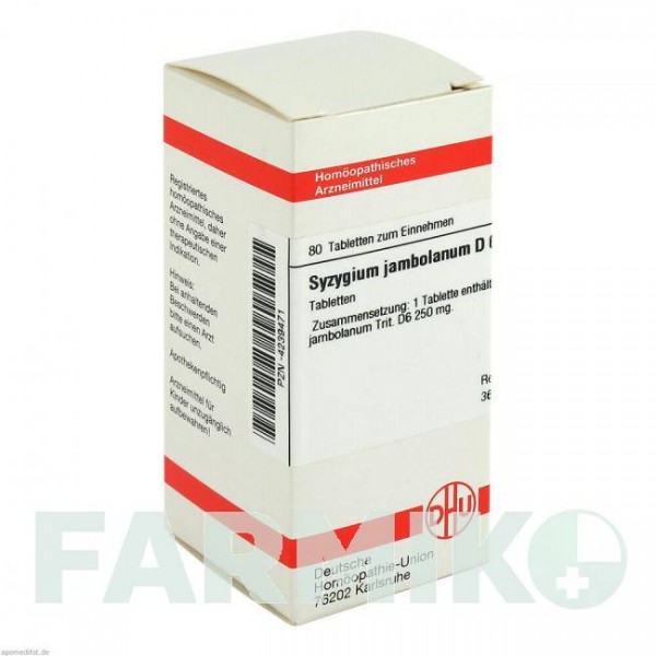 СІЗІГІУМ ДЖАМБОЛАНУМ (SYZYGIUM JAMBOLANUM) D 6 таблетки 80 шт - Гомеопатія DHU